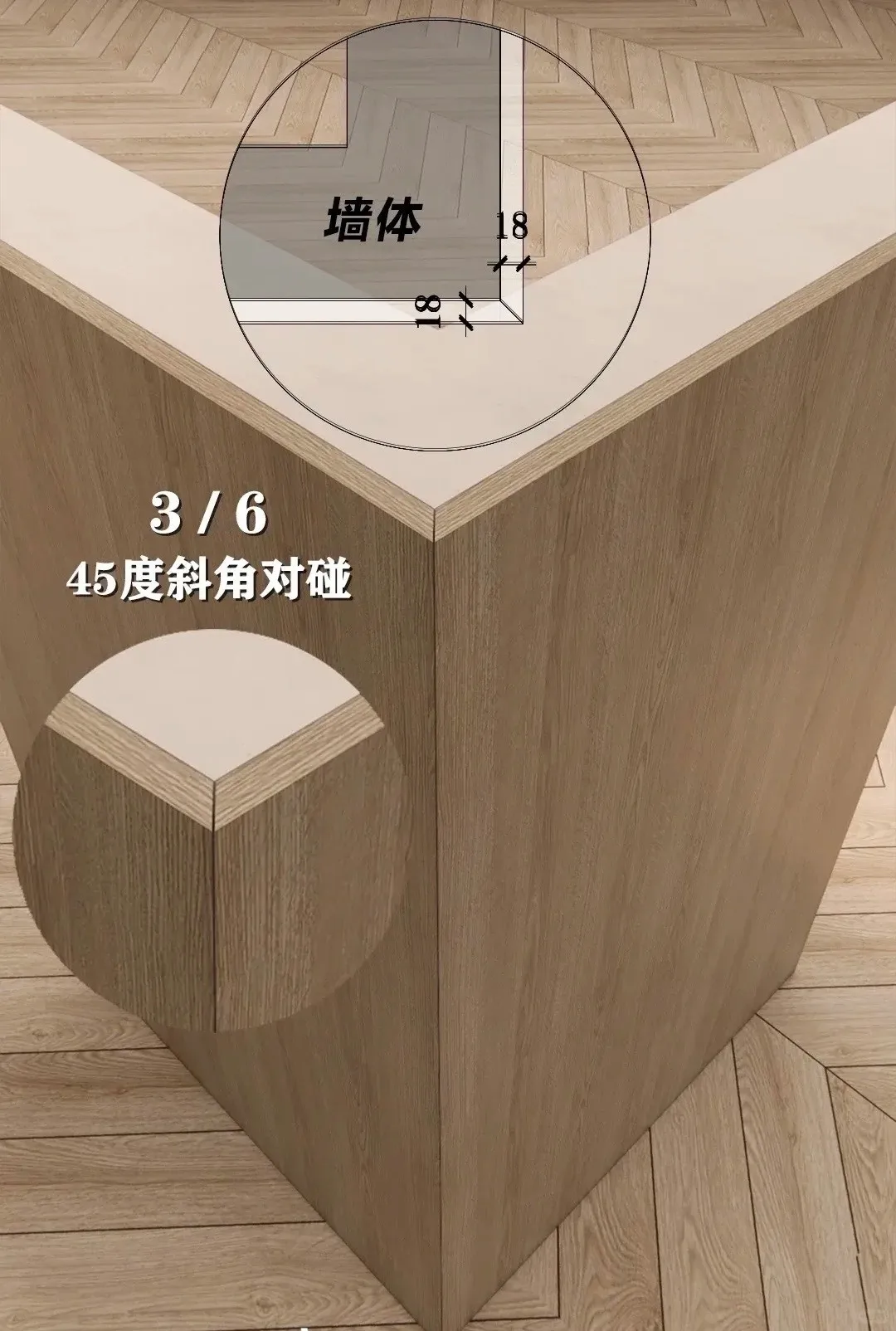 45度斜角对碰