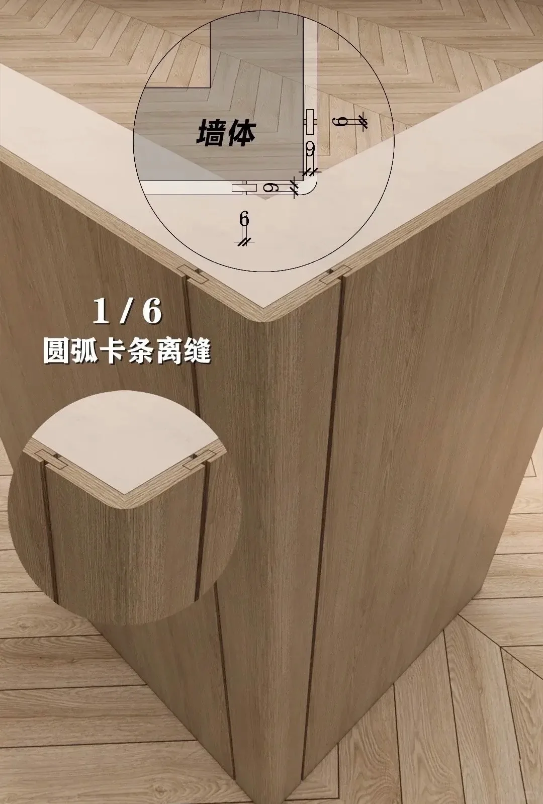 圆弧卡条离缝